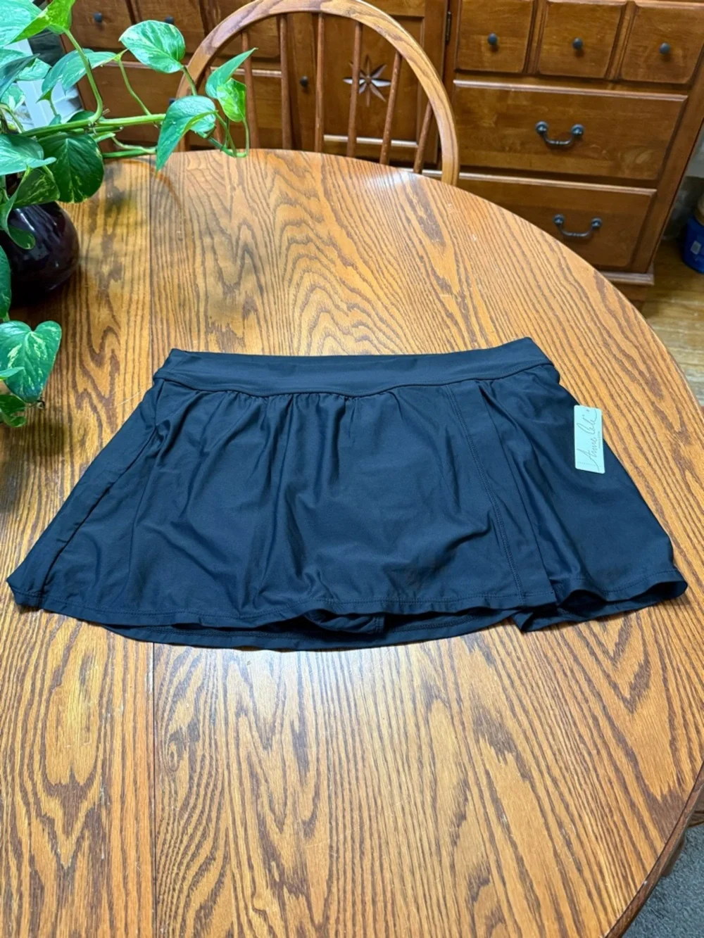 Anne Cole Swim Skirt Black Side Slit Size XXL New - Picture 7 of 13